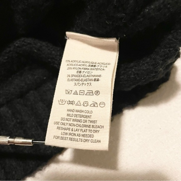 Free People Black V-Neck Twist Wrap Knit Pullover Sweater Women's Size S - Picture 8 of 15